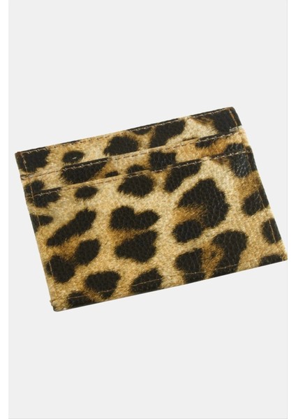 Leopar Desenli Kartlık Deri Cüzdan