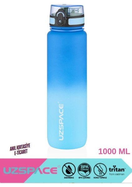 1000ML Çift Renk Softtouch Tritan Su Matara, Büyük Boy, Motivasyonlu Tasarım
