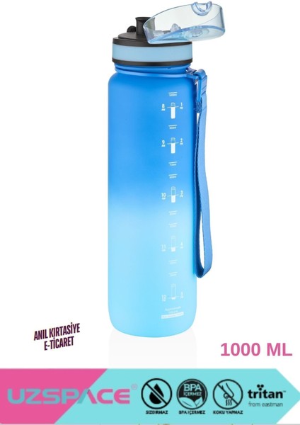 1000ML Çift Renk Softtouch Tritan Su Matara, Büyük Boy, Motivasyonlu Tasarım fiyatları