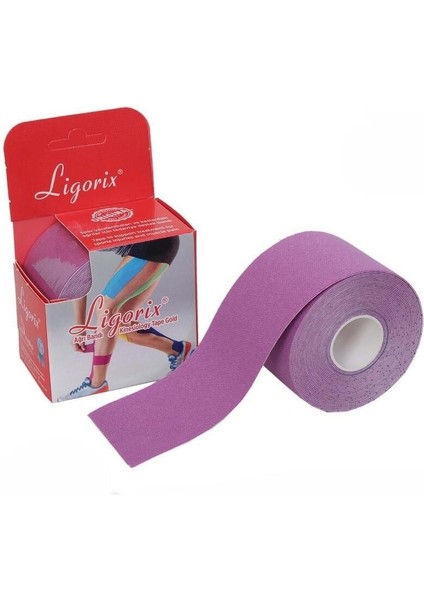 Mor Kinesio Bandı 5cm x 5m, Esnek ve Rahat Destek Sağlar.
