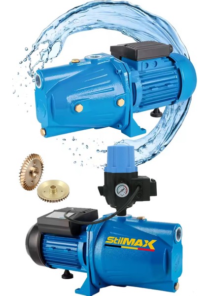 1.5hp Su Motoru Otomatik Hidrofor Seti Metal Dişli Tirbün Paket Hidrofor Ev Bahçe Sulama Su Motoru