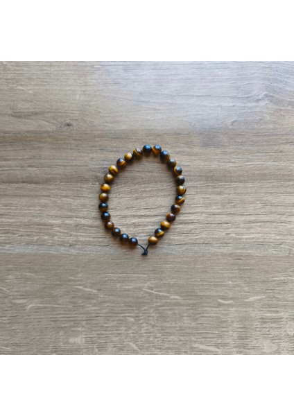 AAA Kesim Doğal Kahverengi Kaplan Gözü Doğaltaş Bileklik - 6mm fırsatları