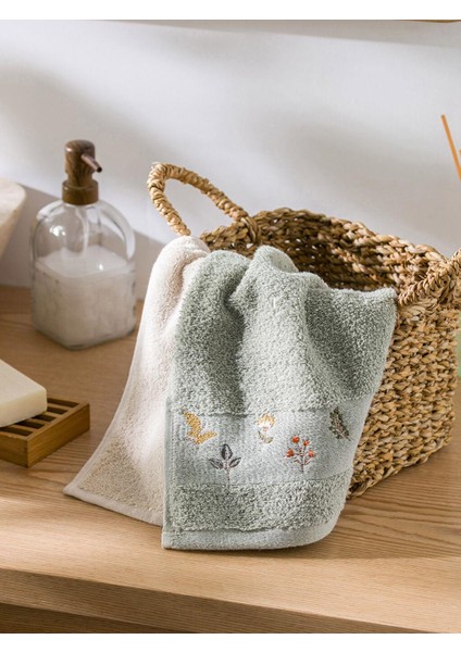 Pamuklu Nakışlı El Havlusu 2'li 30X50 cm (W3)