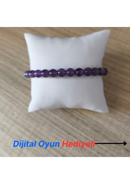 AAA Kesim Ametist Doğaltaş Bileklik - 6mm