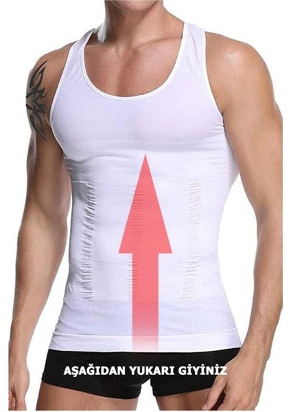 Erkek Ultra Premium Korse Atlet, Bel, Göğüs ve Göbek Destekli, Siyah Renkli