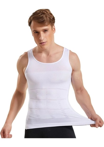 Erkek Ultra Premium Korse Atlet, Bel, Göğüs ve Göbek Destekli, Siyah Renkli