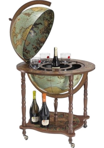 Retro Ayaklı Dünya Bar – Ekstra Büyük Boy Dekoratif Bar Ünitesi – 68x68x99 cm-JZ27BV indirimleri