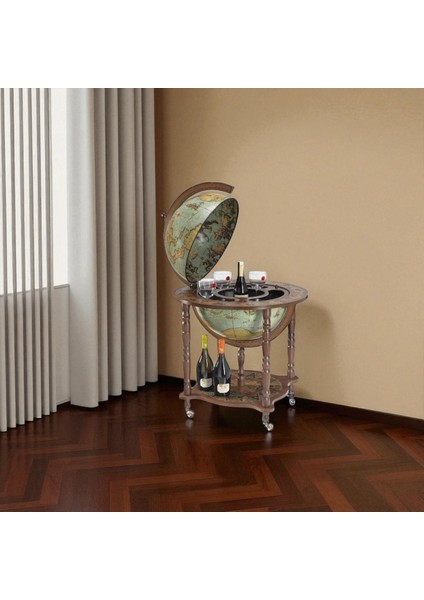 Retro Ayaklı Dünya Bar – Ekstra Büyük Boy Dekoratif Bar Ünitesi – 68x68x99 cm-JZ27BV