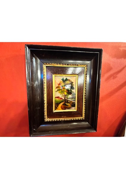 1900 Ortaları Limoges Emaye Tablo Ahşap Çerçevesinde 31 cm x 25,5 cm Çerçeve Ölçülerinde modelleri