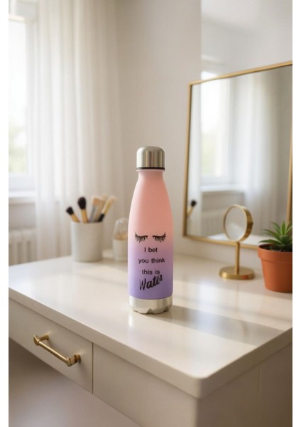 Renkli 650 ml Spor ve Yoga Su Şişesi, Dayanıklı Plastik, Motivasyonlu Tasarım