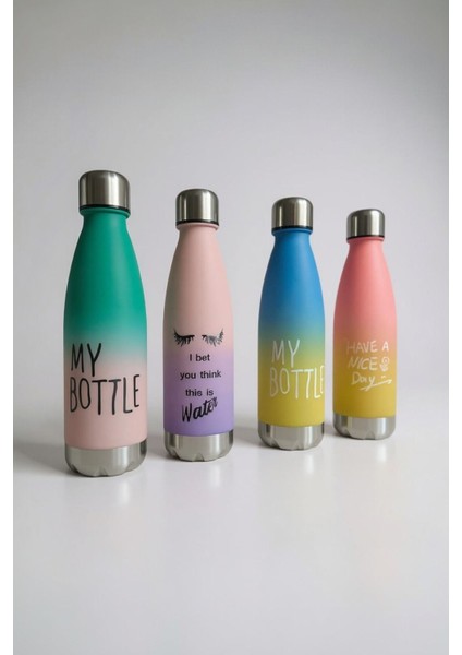 Renkli 650 ml Spor ve Yoga Su Şişesi, Dayanıklı Plastik, Motivasyonlu Tasarım fırsatları