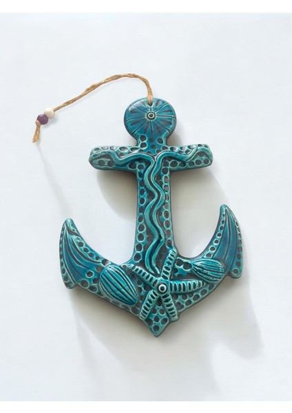 Dekoratif Büyük Boy 1 Adet El Yapımı Çapa Tasarımlı Kapı - Duvar - Bahçe Süsü fiyatları