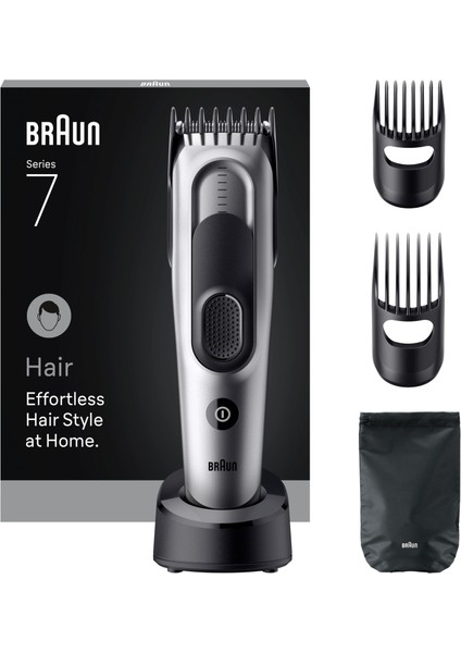 Saç Kesme Makinesi Series 7, +5 Aksesuar, Ömür Boyu Keskin Bıçak, 17 Uzunluk, HC7590