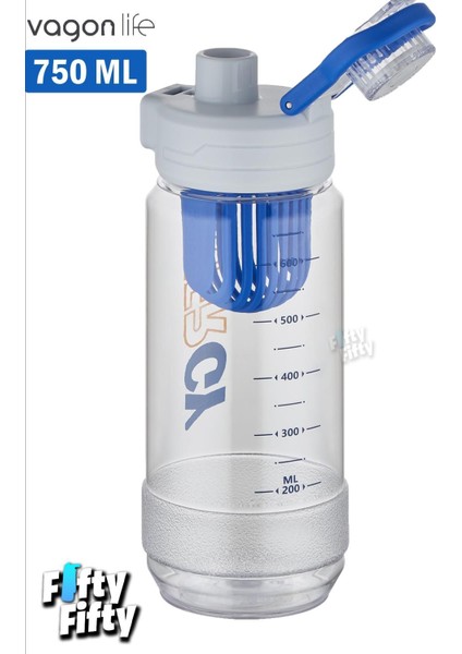 750 ml Mavi Enerji Rahat Içim Kulplu Süzgeçli Su Matara modelleri