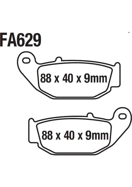 Mondial Arka Fren Disk Balatası FA629 125 Drift L (Em) Honda Msx 125 Cbr 125 Crf 250(17-..)