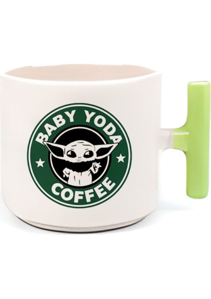 Yeşil Tincan, Baby Yoda Teması, Kahve ve Espresso Için Şık Tasarım