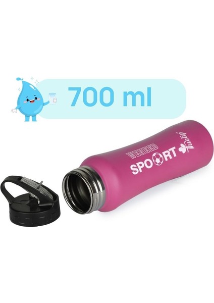 Paslanmaz Çelik 700 ml Pembe Spor Suluk indirimleri