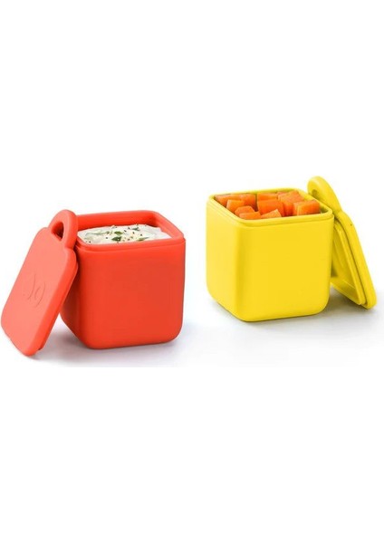 Omiebox Bento Kutusu Iç Bölme Kapları 2li Kırmızı ve Sarı