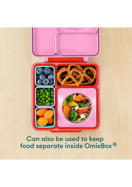 Omiebox Bento Kutusu Iç Bölme Kapları 2li Kırmızı ve Sarı modelleri