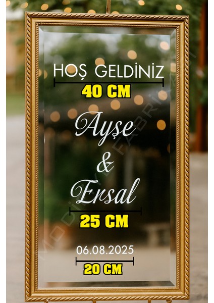 Özel Günler Için Karşılama Ayna Stickerı | Düğün Kına Nişan Söz | Beyaz Folyo | Sadece Yazı | modelleri