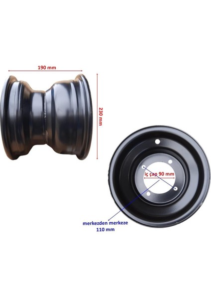 Atv Jant Siyah 8 Inc 19-7-8