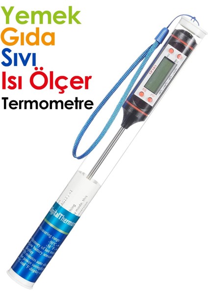 Dijital Gıda Sıcaklık Ölçer, Pilli Mutfak Termometresi, Yemek ve Süt Pişirme Araçları