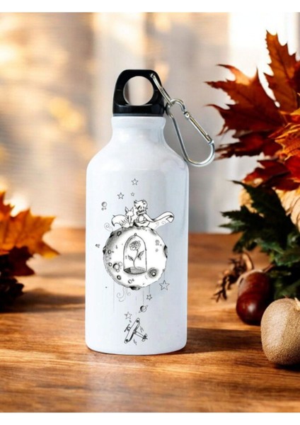 Kancalı 600 ml Beyaz Su Matarası, Kişiye Özel Tasarım, Şık ve Kullanışlı Seçenek