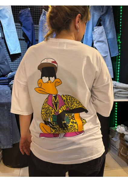 Desenli Oversize Unısex T-Shirt