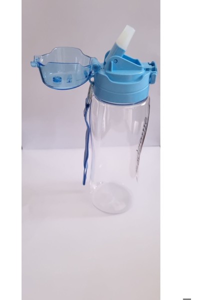 Mavi Şeffaf Otomatik Kapaklı Pipetli Su Matarası, Bpa Free, Pratik ve Kullanışlı indirimleri