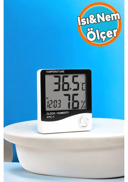 Dijital Oda Termometresi, Nem Ölçer, Ekranlı, Pilli, Bebek ve Çocuk Odası Için