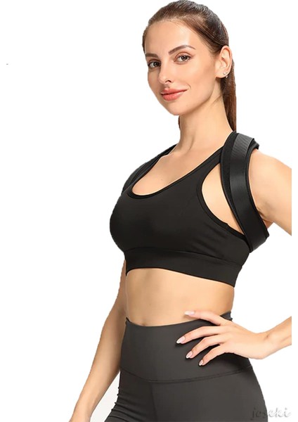 Deri Desenli Dik Duruş Korsesi, Siyah, Şık ve Rahat Tasarım fırsatları