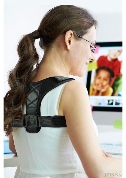 Deri Desenli Dik Duruş Korsesi, Siyah, Şık ve Rahat Tasarım indirimleri