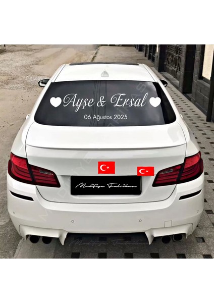 Kişiye Özel Gelin Arabası Stickerı | 75 cm | Isim & Tarih Etiketi