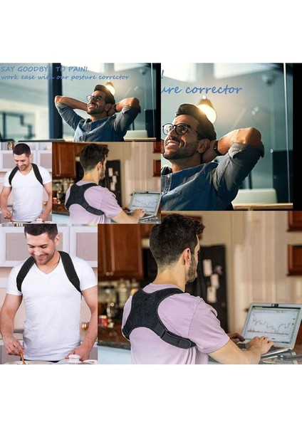 Kadın Erkek Minimal Spor Korse Duruş ve Bel Destekli Siyah