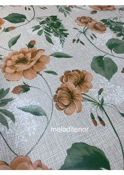 Elyaf Astarlı Kirimet Rengi Çiçekli Kaymaz Pvc Muşamba Masa Örtüsü fırsatları