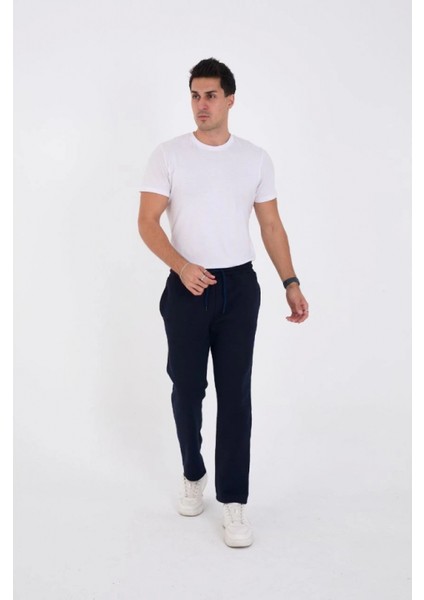 Unisex Üç Iplik Basic Eşofman Özel Tasarım Pantolon - Lacivert