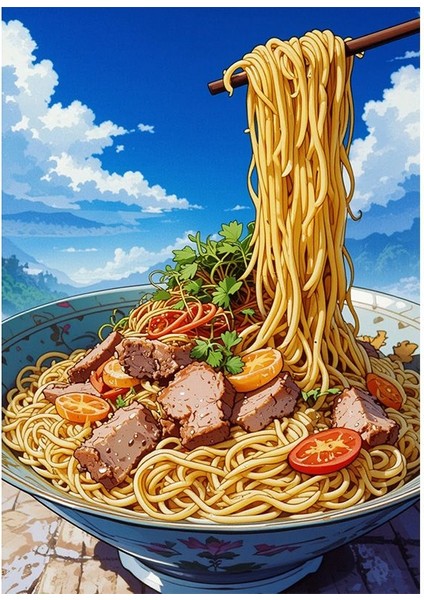 Spagetti Ahşap Tablo