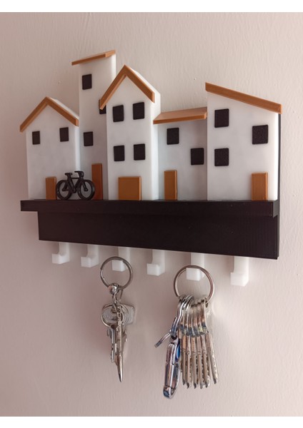Minik Evler V1 Anahtarlık-Duvar Askılı Anahtarlık Anahtarlık Askısı-Duvar Anahtarlığı (22X18 Cm) Duvar Anahtarlığı indirimleri
