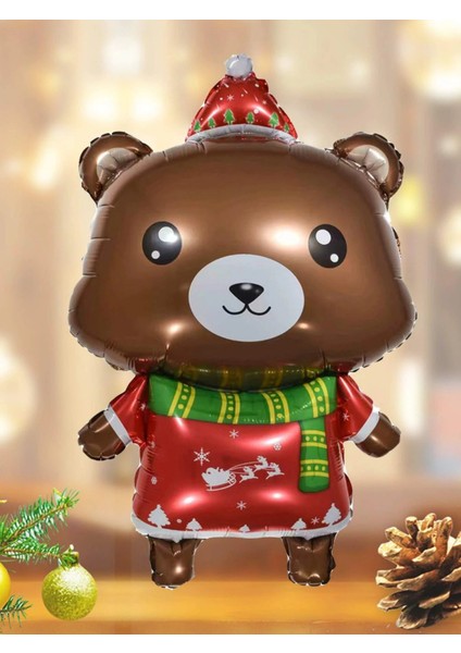 - Yılbaşı Noel Ayı 48CM Dekoratif Balonu