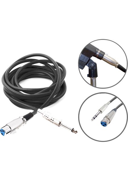 Kablo Mikrofon Pro 5 Metre Siyah KJM5BK