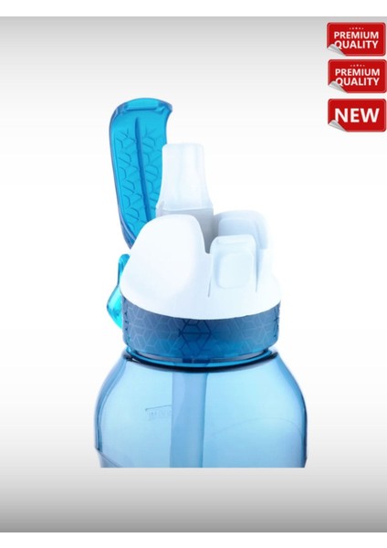 0,5 Lt Mavi Pipetli Plastik Matara, Dayanıklı ve Şık Tasarım