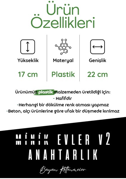 Minik Evler V2 Anahtarlık-Duvar Askılı Anahtarlık - Anahtarlık Askısı-Duvar Anahtarlığı (22X17 Cm) Duvar Anahtarlığı fiyatları