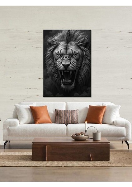 Kükreyen Aslan Ahşap Tablo