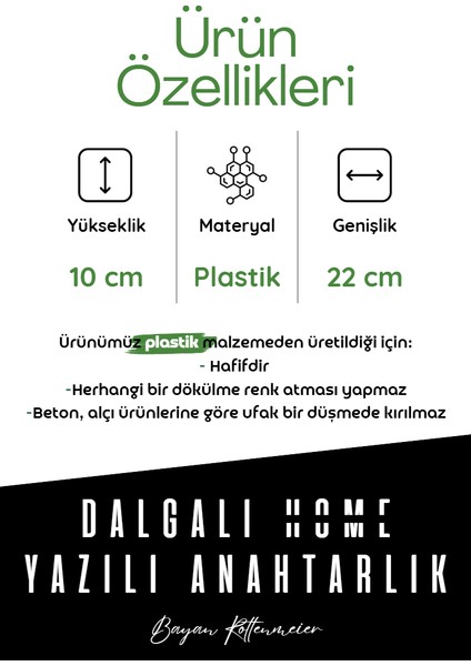 Dalgalı Home Yazılı Duvar Askılı Anahtarlık Anahtarlık Askısı (22X10 CM) Duvar Anahtarlığı fiyatları