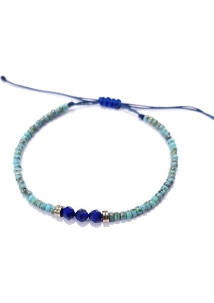 Lapis Lazuli ve Hematit Doğaltaşlı Desenli Turkuaz Rengi Miyuki Round Boncuklu Bileklik indirimleri
