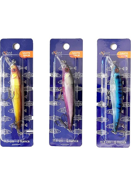 6 Kancalı 11,5 cm -13 Gr. Rapala-Sahte Yem (3 Adet) fiyatları
