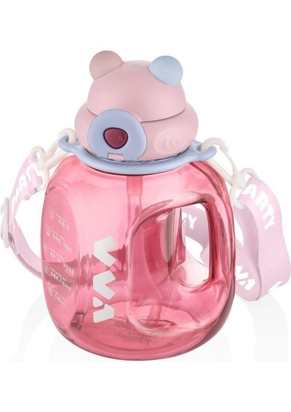 1200ML Pembe Tritan Matara, Pipetli/pipetsiz, Taşıma Askısı, Kilitli Kapak modelleri