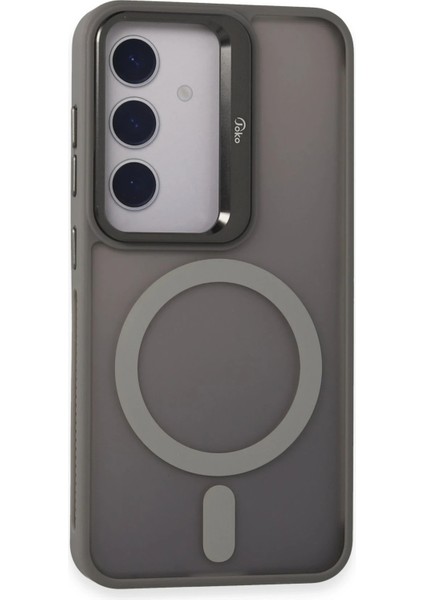 Samsung Galaxy S24 Flet Lens Magsafe Kapak - Gri Ferrg