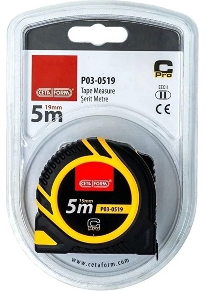 5m Profesyonel Ölçüm Metresi, 19MM, Dayanıklı ve Hassas Kullanım fırsatları