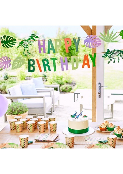 Party Pieces - Kaşif Dino Parti Happy Birthday Asma Süsü fiyatları